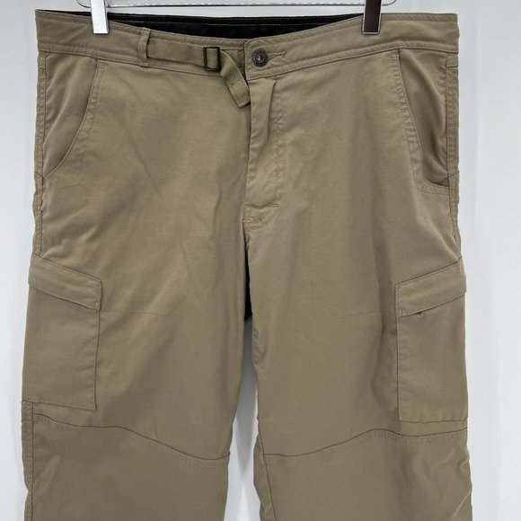 Prana Nylon Hiking Pants Convertible Roll Up Stretch Brown Mens Size Large - Picture 2 of 12